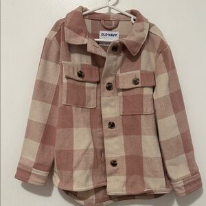 Old Navy Blush and Beige Checkered Jacket